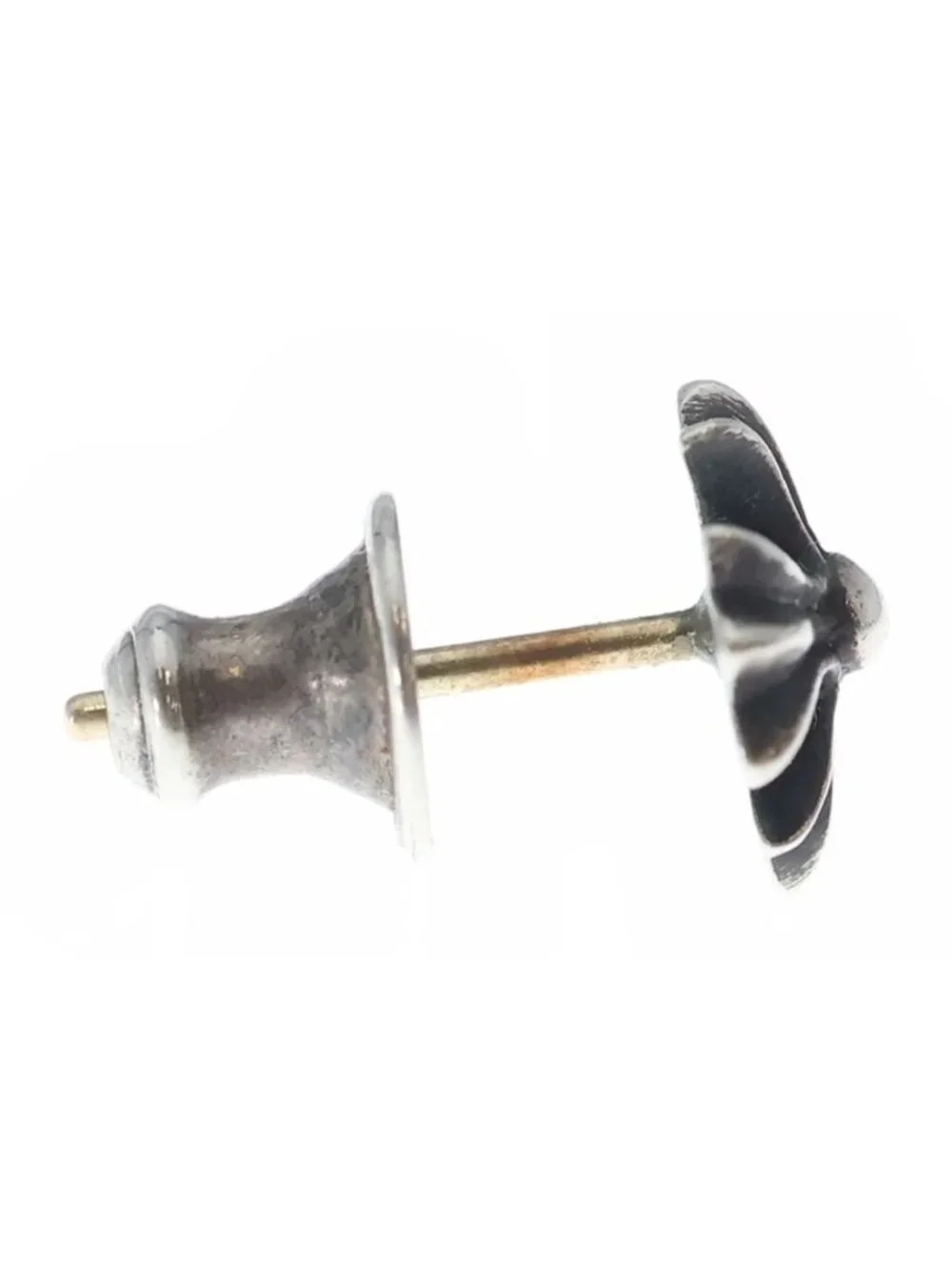 Chrome Hearts CH Crss 2 Fat CH Crossfat Stud Earrings Silver